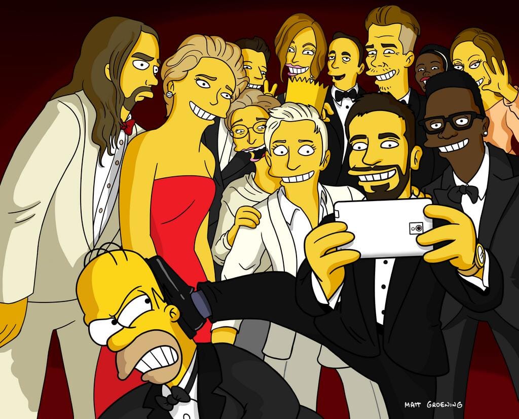 Simpson is csinált egy oscaros selfie-t – karikatúra