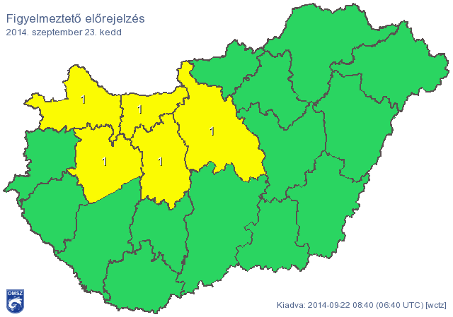 Térkép, figyelmeztetés: a kedd lesz a hét leghidegebb napja