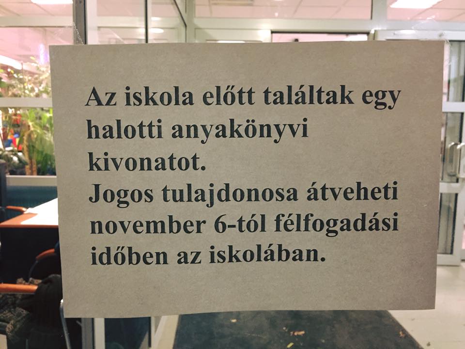 Halotti anyakönyvi kivonatot vehet át 