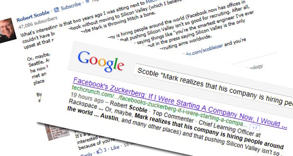 Már a Facebook kommenteket is indexeli a Google