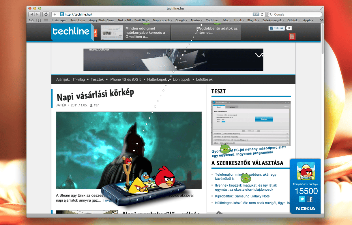 Játsszunk Angry Birdsöt és Fruit Ninját bármelyik weboldalon a böngészőben [videóval]
