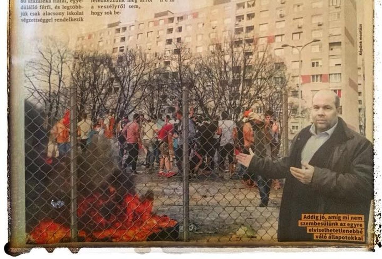 A panelek közé photoshoppolt migránsokkal riogat Harrach Tamás