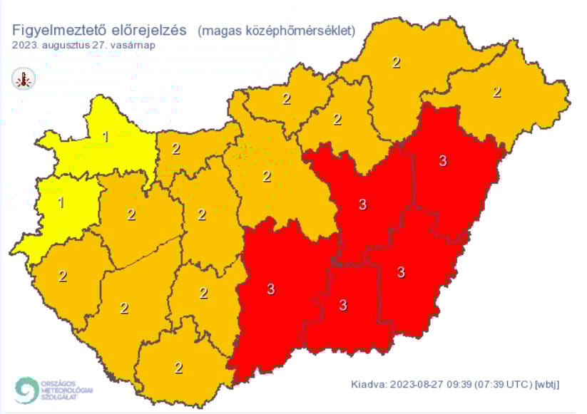 Vasárnap és hétfőn is 39 fok lehet