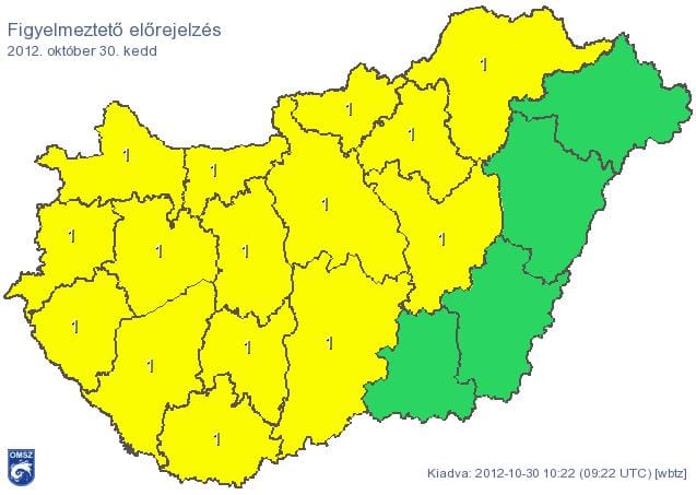 Figyelmeztetést adtak ki 15 megyére