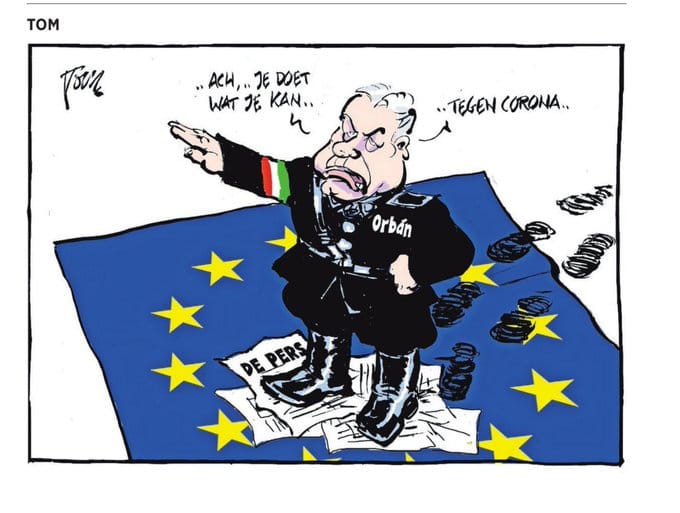 Fasiszta diktátorként ábrázolja Orbánt egy holland újság