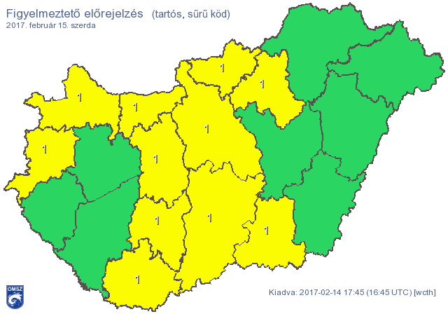 Köd borítja be szerdán a fél országot, itt a figyelmeztetés – térkép