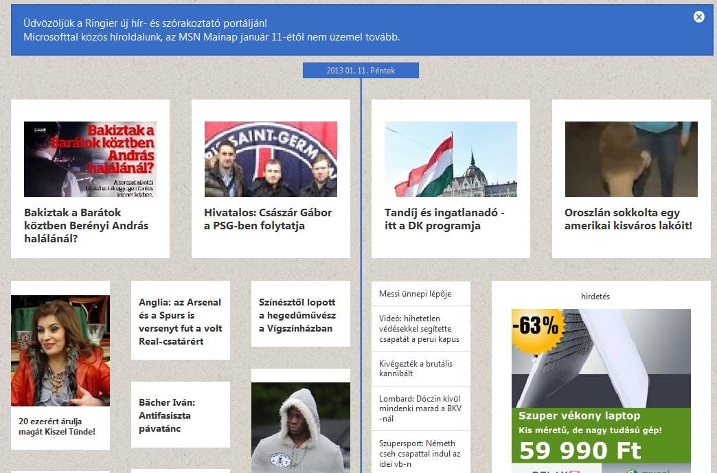 Fotó: mától megszűnt az MSN Mainap