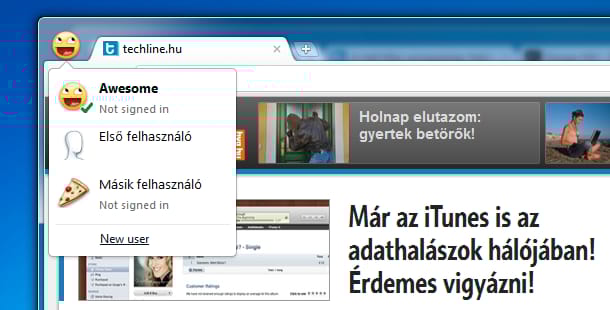 Letölthető a Chrome 16 beta: kényelmes váltás a felhasználók között