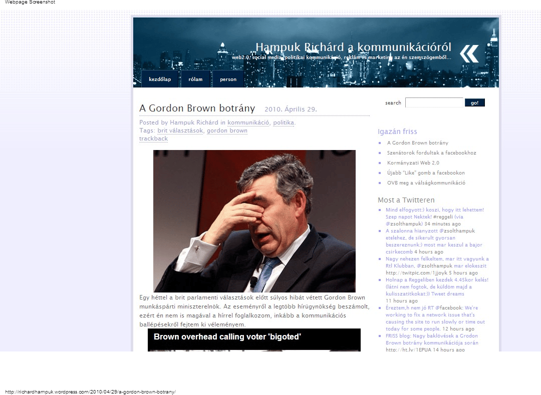 Gordon Brown kommunikációs baklövése