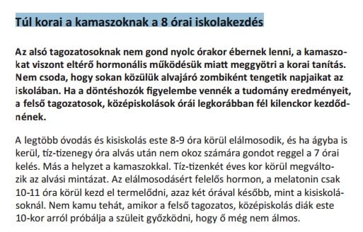 Túl korai a kamaszoknak a 8 órai iskolakezdés – olvasta ma 8-kor 90 ezer kamasz