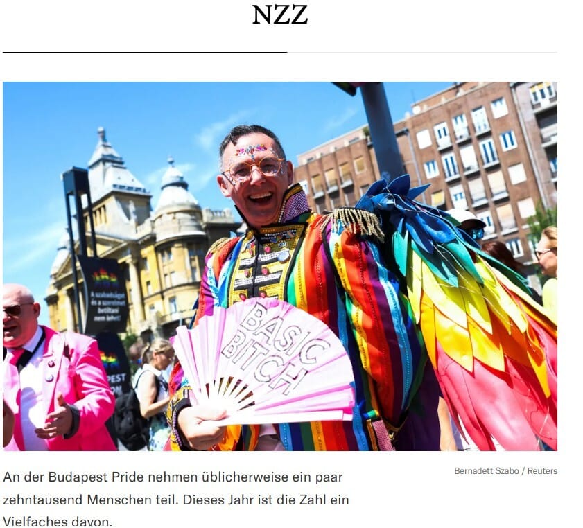 Neue Zürcher Zeitung: Primitív elterelő hadműveletnek érzik a Pride-betiltást