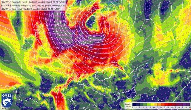 Így ér Magyarországra a szupervihar szele - térképek