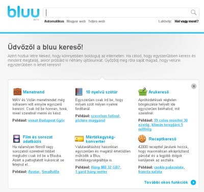 Ilyen az új magyar kereső, a Bluu