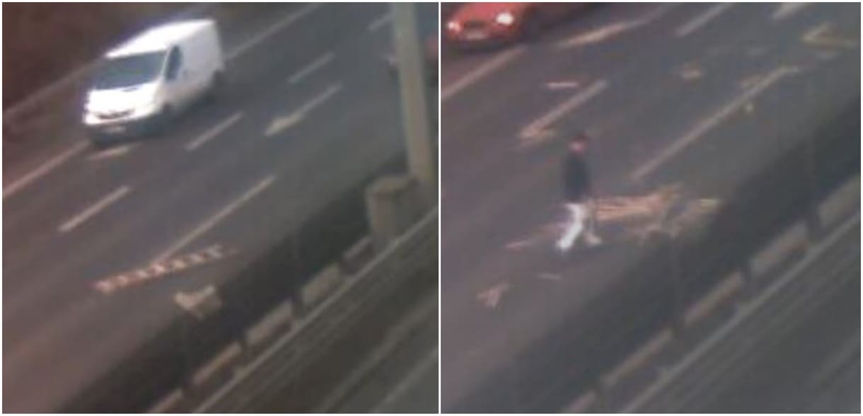 Elhagyott rakományát kezdte szedegetni az M0-s belső sávjában egy autós – videó