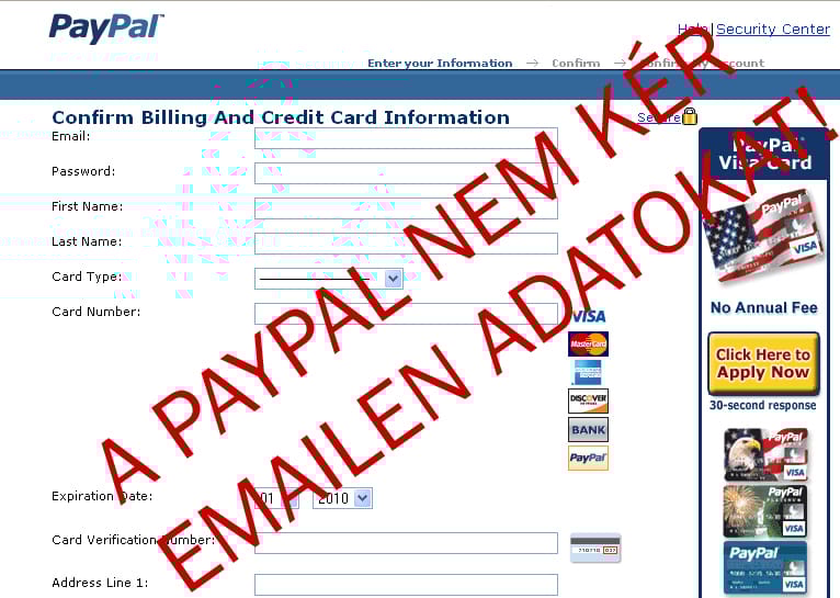 10 tipp „PayPal” spam ellen