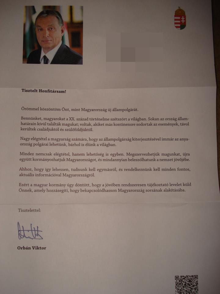 Fotó: levelet küldött Orbán a határon túli magyaroknak
