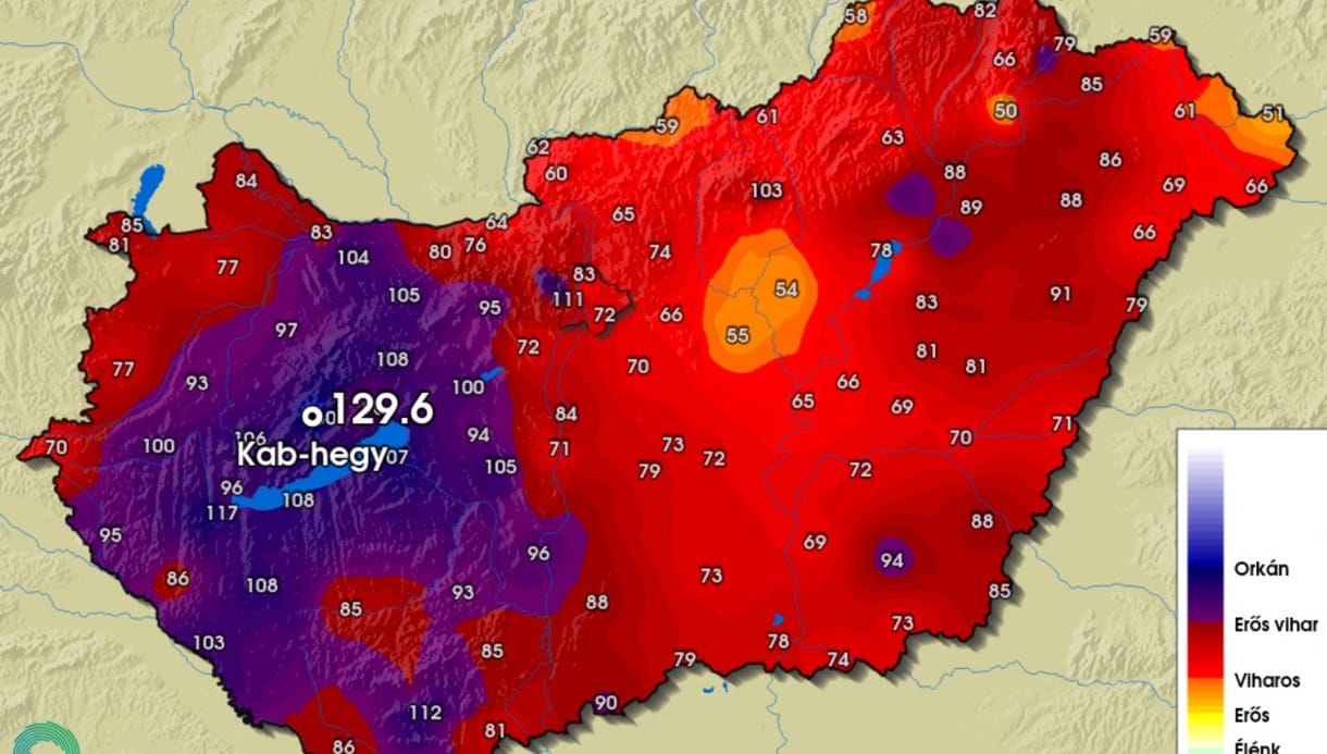 Új rekord: óránként majdnem 130 kilométeres szél süvített a Kab-hegyen