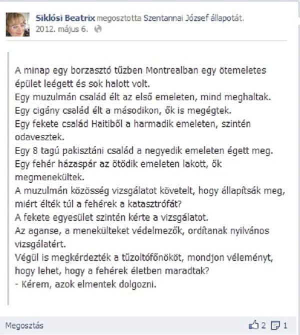 Nyíltan rasszista az MTVA főtanácsadója