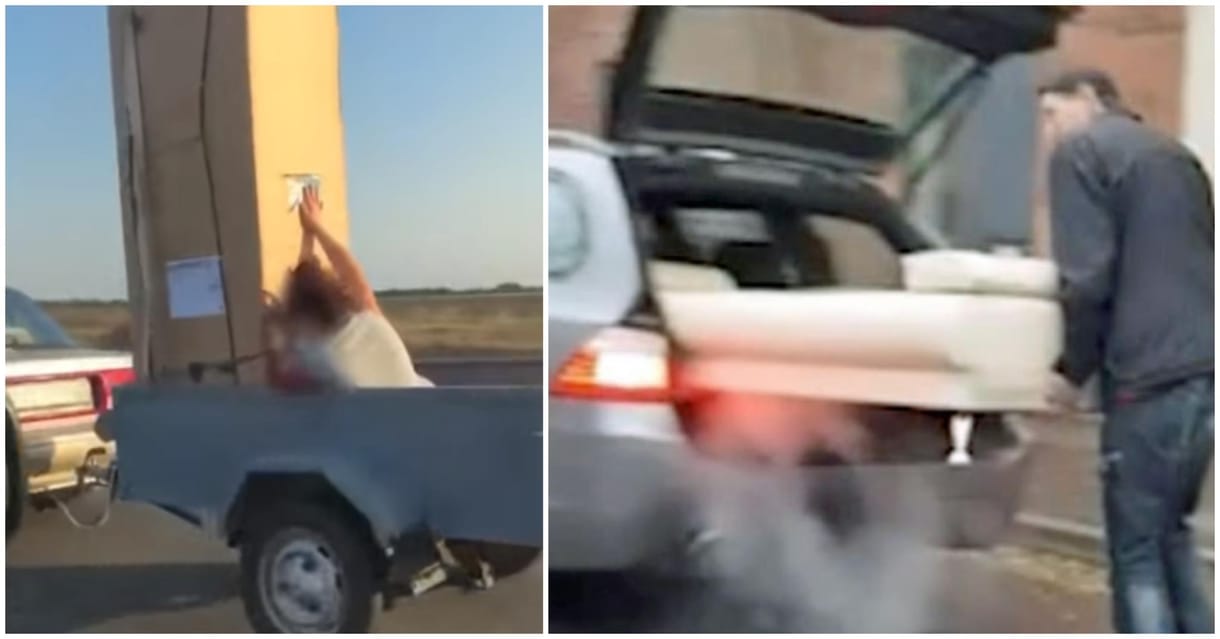Egészen eredeti módon viszik ezek az autósok a bútorokat – videó
