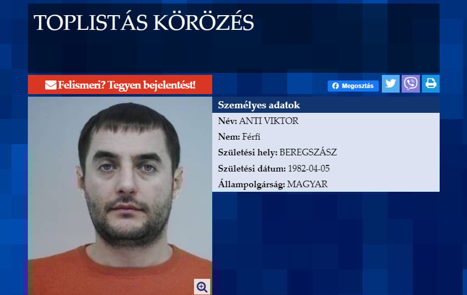 Beregszászi politikus a rendőrség körözési toplistájának élére került férfi