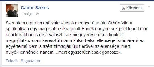 Széles: Orbán magasabb spirituális síkra jutott