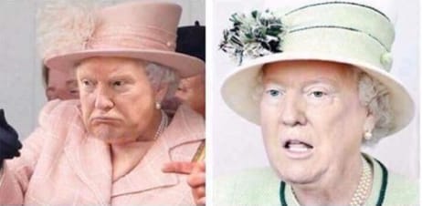 Semmi nem néz ki röhejesebben, mint Donald Trump és II. Erzsébet össze-photoshopolva