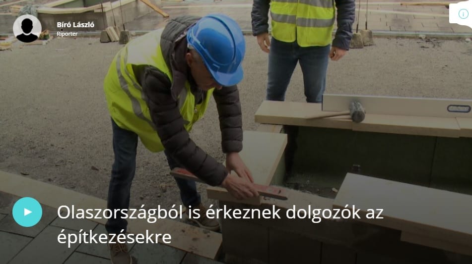 Olasz dolgozókat kell már hozni a magyar építkezésekre