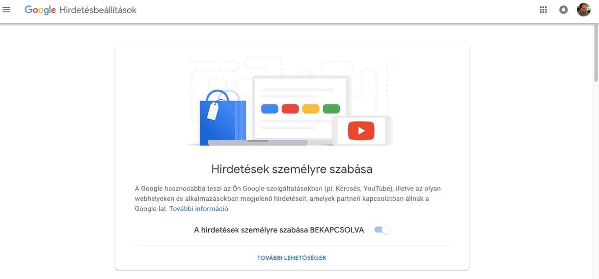 Csinált a Google egy oldalt, ahol ön is beállíthatja, milyen hirdetéseket (nem) akar látni az interneten