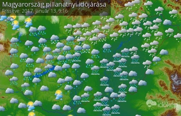 Hóban, jégben, vízben áll az ország - nem vicces a felhőtérkép