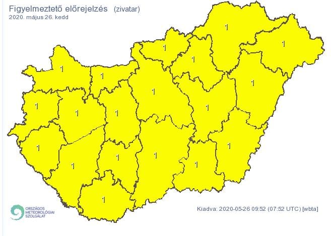 Riasztást és figyelmeztetést is kiadott a meteorológiai szolgálat