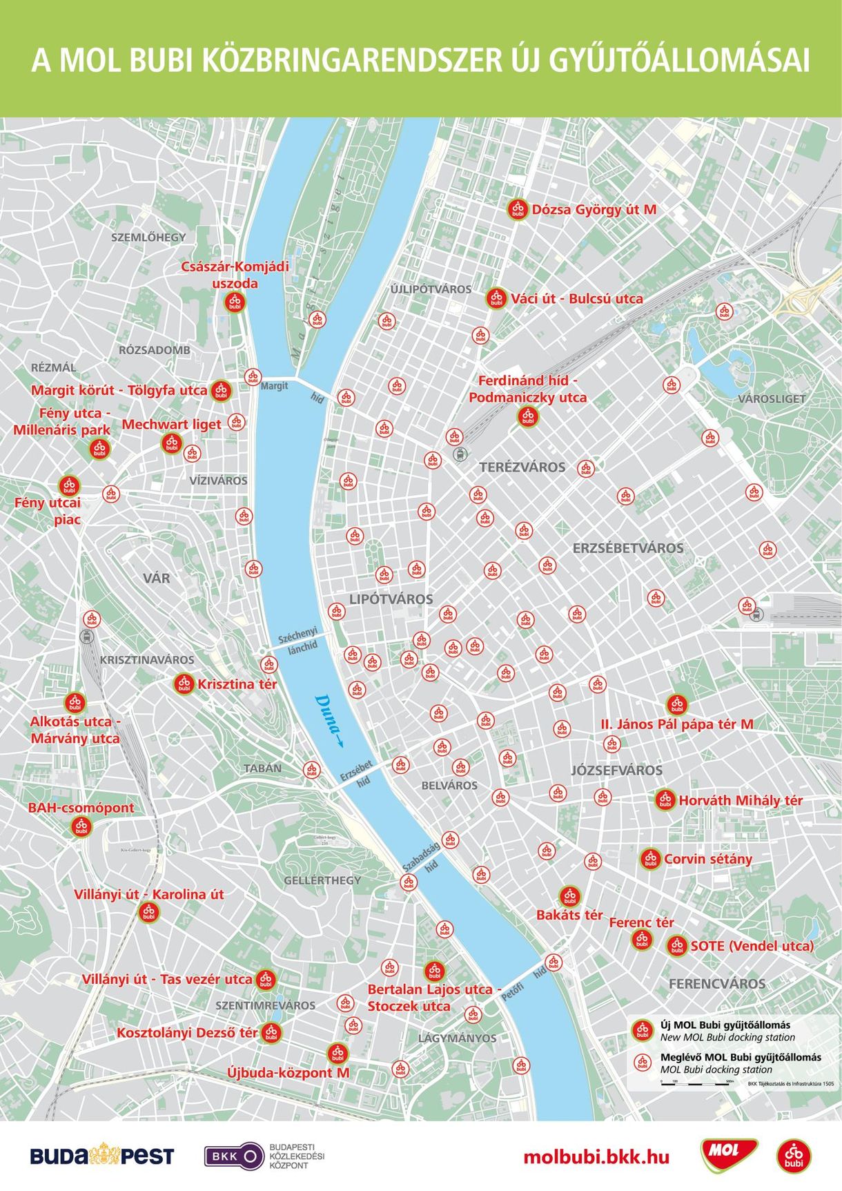 22 új gyűjtőállomást építenek a Bubi-bringáknak