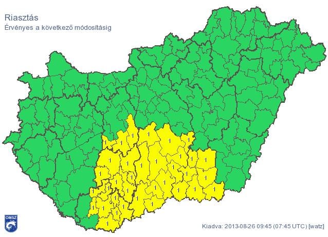 Itt a riasztás: nagyméretű jég eshet sok helyen