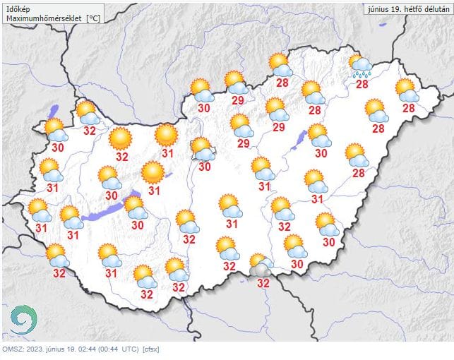Délutánra 30 fok fölé is felkúszik majd a hőmérő