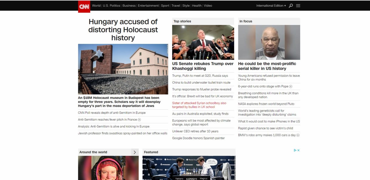 A Sorsok Házáról és fideszes történelemmanipulációról ír címlapján a CNN