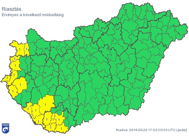 Riasztást adtak ki, nyugat felől támad a vihar - térkép