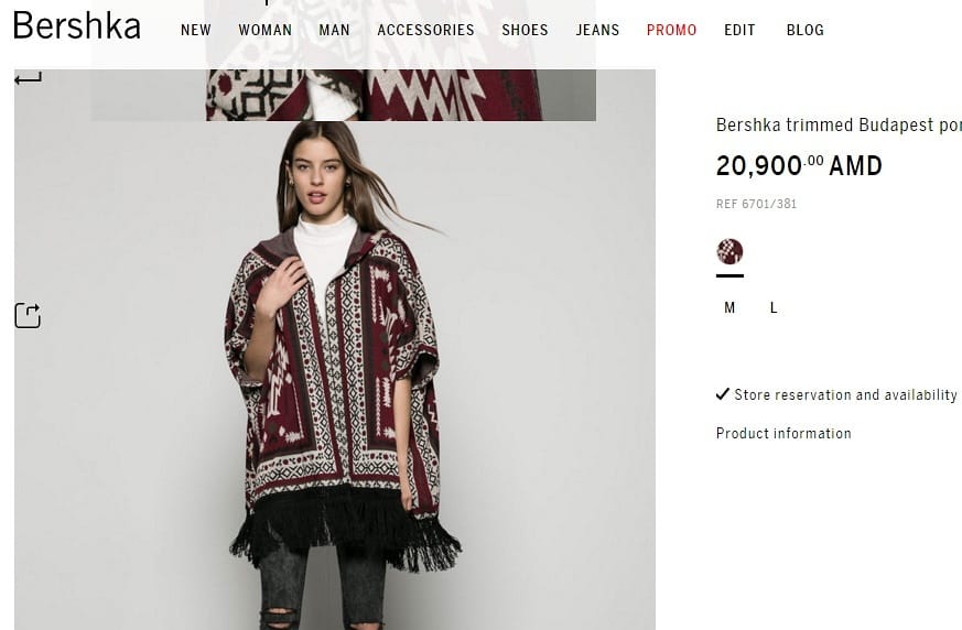 Budapest ihlette poncsót dobott piacra a Bershka
