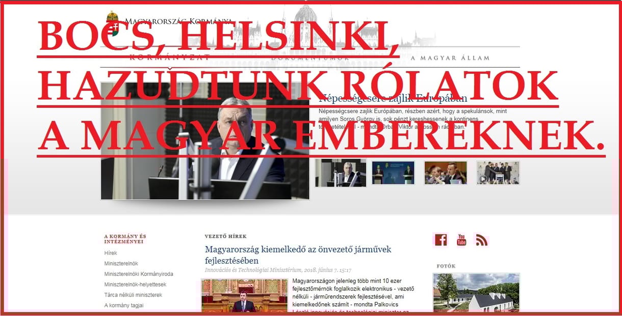 A kormánynak egy hónapig minden nap bocsánatot kell kérnie a Helsinki Bizottságtól