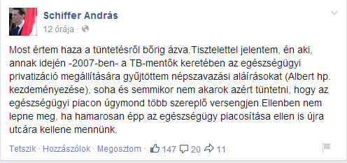 Schiffernek nem tetszett a tegnapi szónoklat