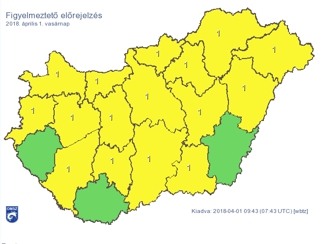 Csaknem az egész országra riasztást adtak ki