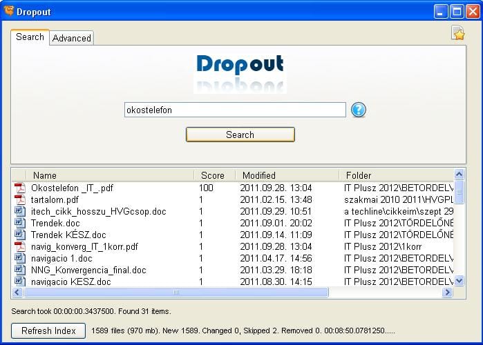 Ügyes keresőeszköz USB-kulcsához