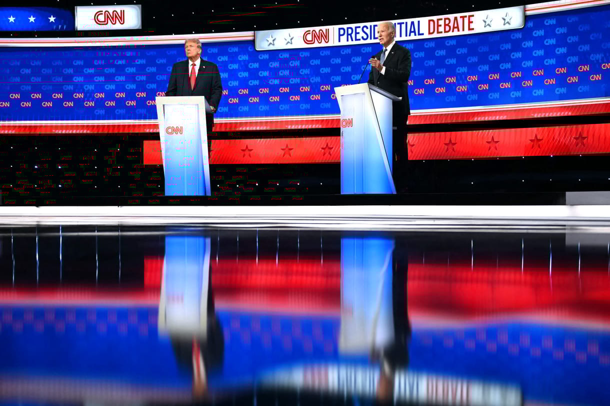 Trump immár újra a republikánusok elnökjelöltként vitázott Joe Biden elnökkel, akit akkor még a jelöltjüknek hittek a demokraták. A vita a CNN atlantai stúdiójában zajlott