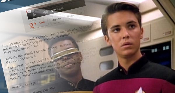 Wil Wheaton - felidegesítette magát a Google+ erőszakosságán
