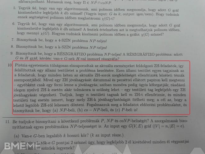 Fotó: A Műegyetem imádja az áthallásos, aktuálpolitikai ZH-példákat