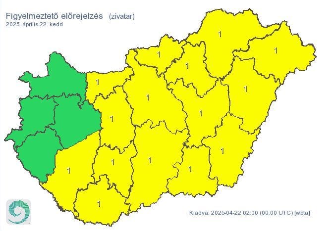 Meleg, de esős napunk lesz