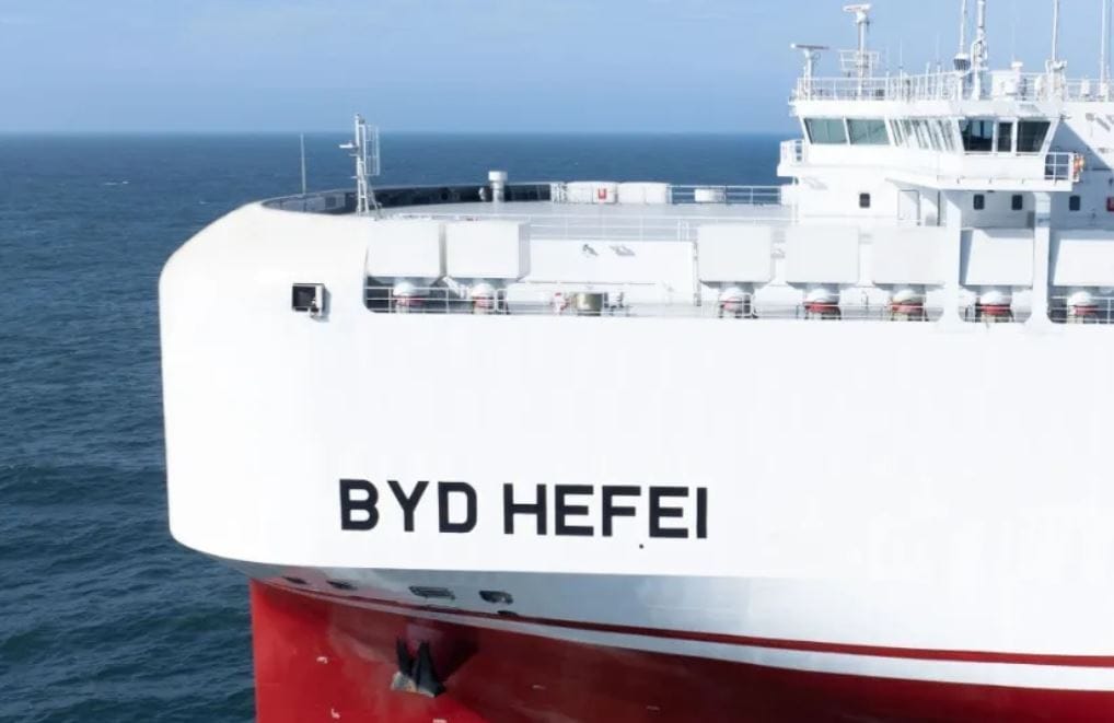 Elkészült a BYD harmadik hatalmas autószállító hajója
