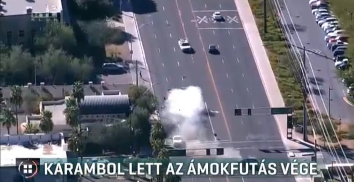 Brutális karambollal végződött egy autós üldözés Amerikában - videó