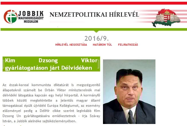 Kim Dzsong Unt photosoppolt Orbánból a Jobbik – fotó