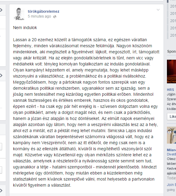 Török Gábor nem indul a veszprémi választáson