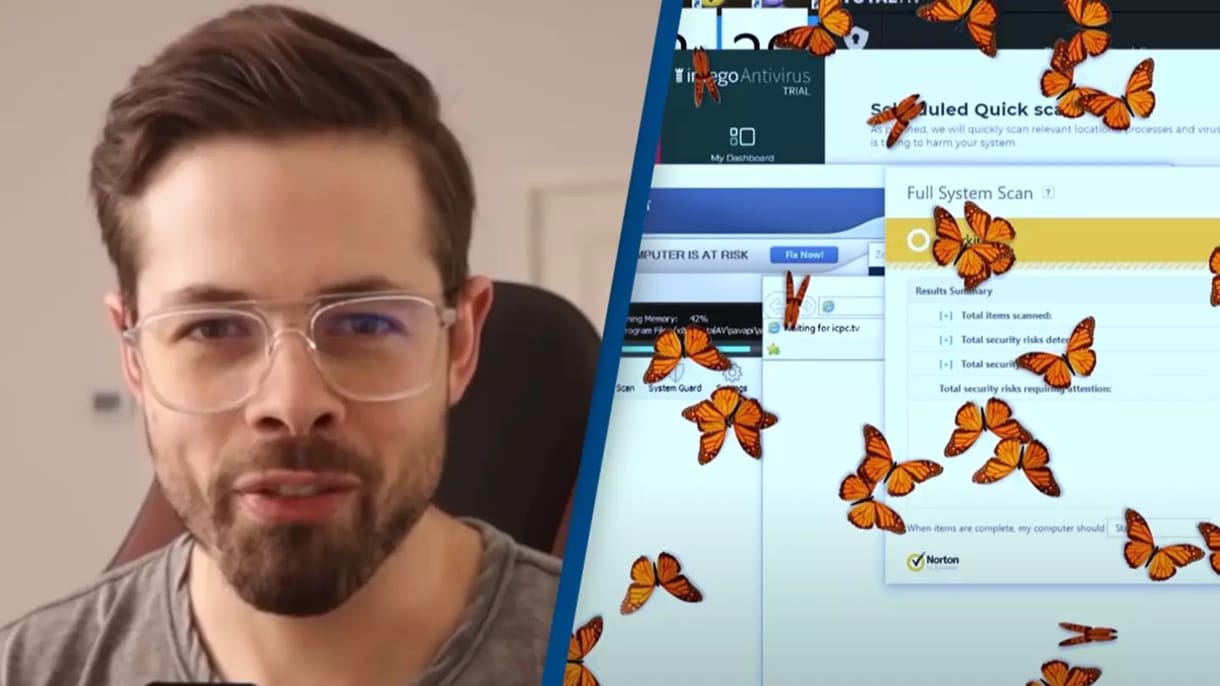 1000 vírust telepített a számítógépére. Aztán rájuk engedte a vírusirtó programokat. Ami utána történt, arról itt a videó