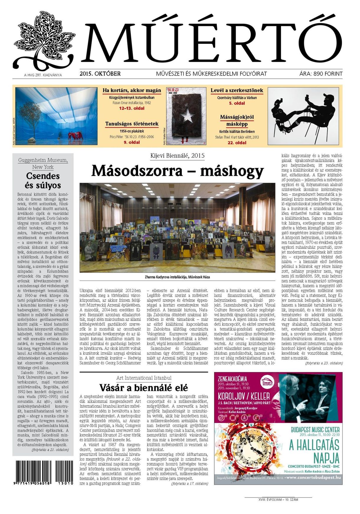 Megjelent a Műértő októberi lapszáma
